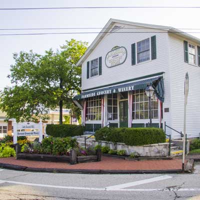 The Sauer General Store at 303 Old McHenry Road, sitting prominently at the Long Grove crossroads, rebuilt on its 1916-fire foundation