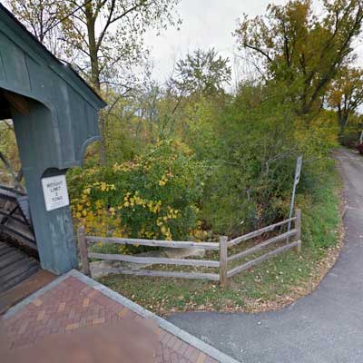 Former site of the Eisler Cider and Grist Mill, across Buffalo Creek from the crossroads